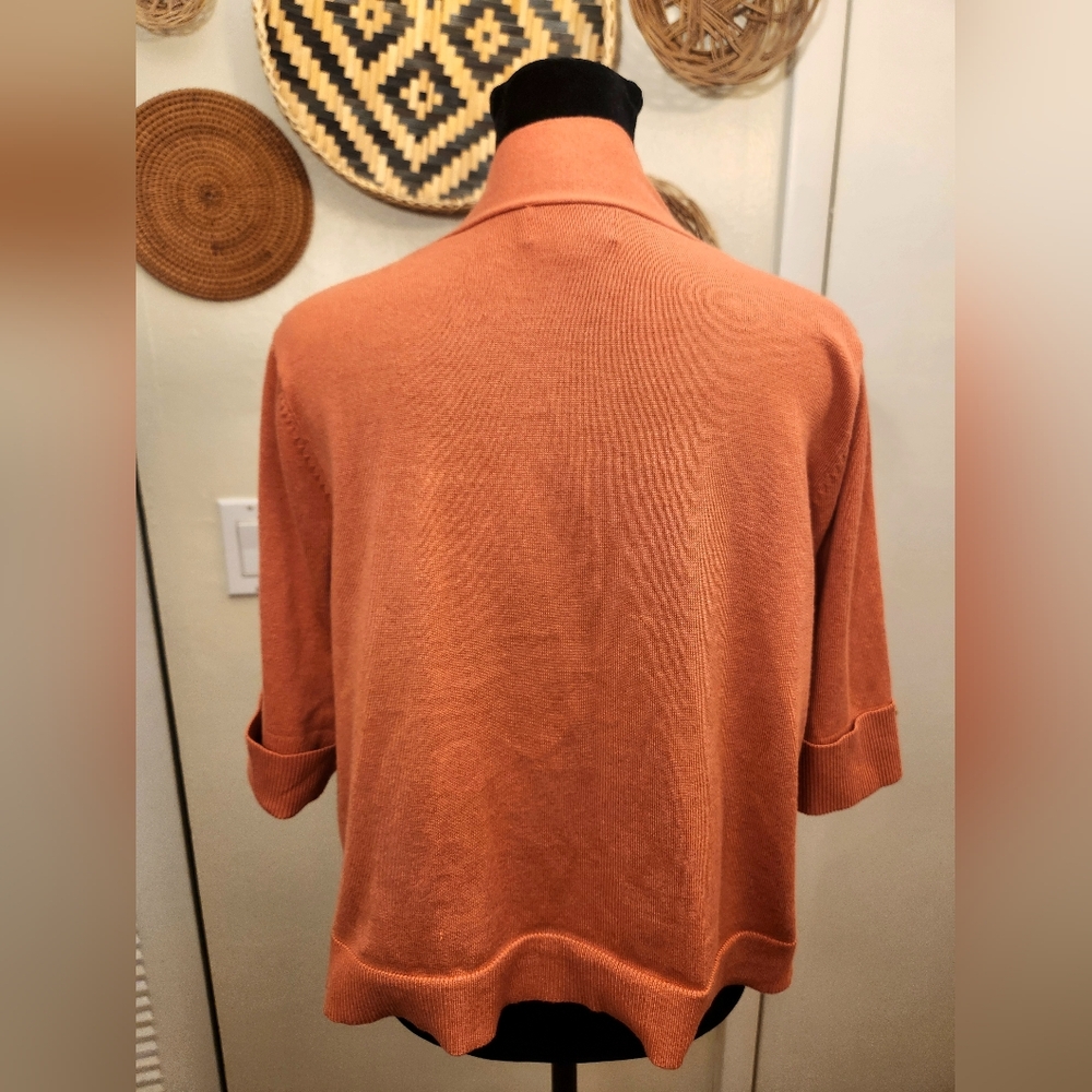 JM Collection Women's Orange Cardigan Sweater - Picture 4 of 6